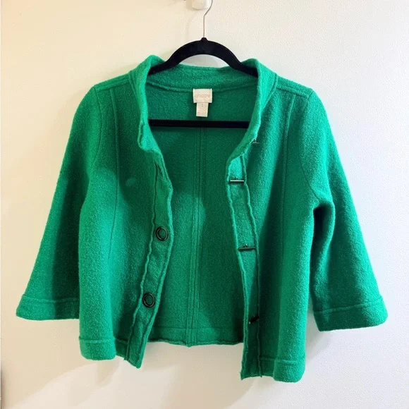 Chico's Boiled Wool Addison Cardigan Jacket Size 1 - Picture 7 of 7